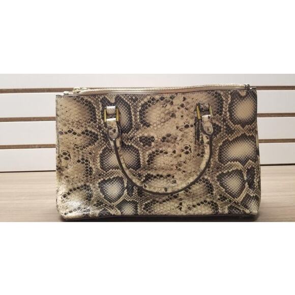 Tory Burch Robinson Mini Snake Embossed Double Zip Tote Bag - Picture 4 of 16